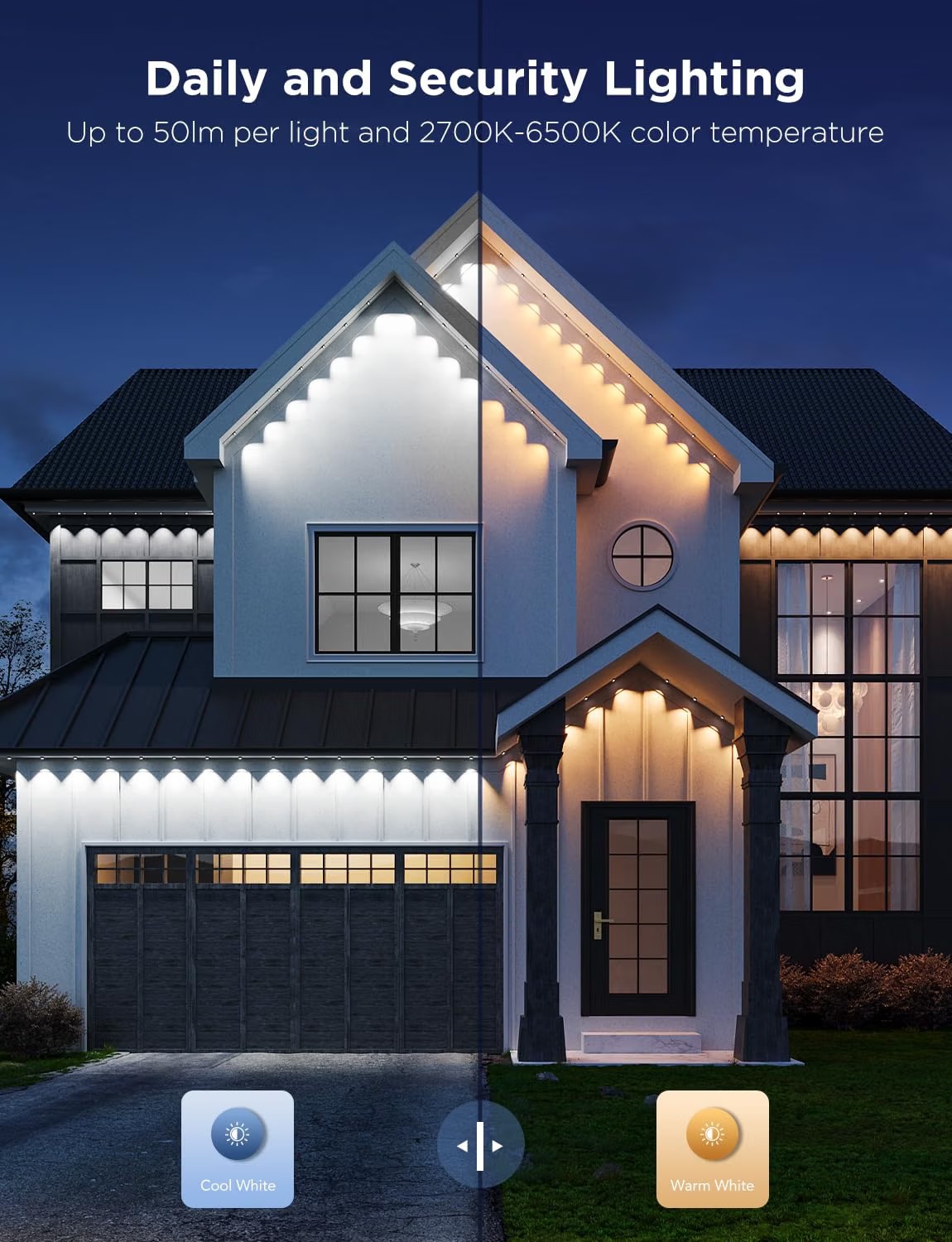 Govee Permanent Outdoor Lights Pro, 200ft with 120 RGBIC LED Lights thumbnail 5