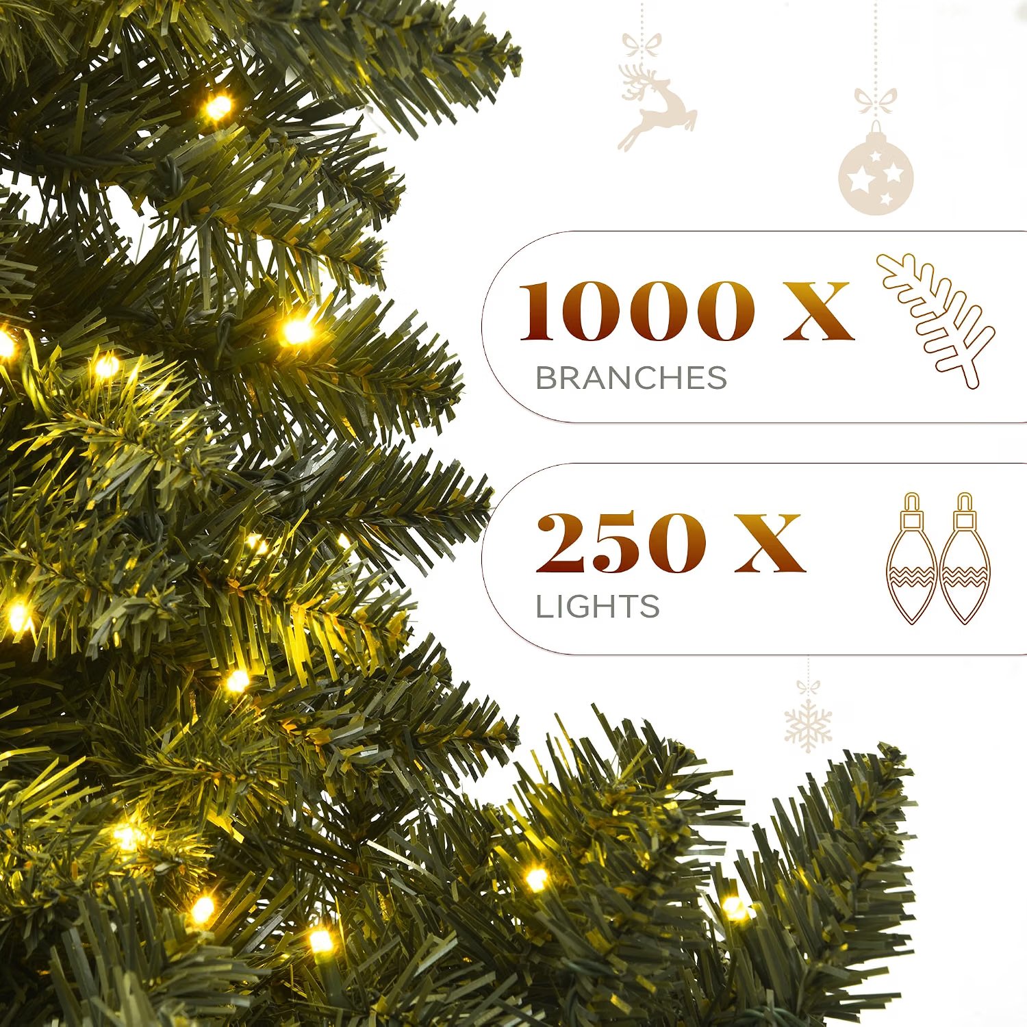 YITAHOME 6ft Pre-Lit Artificial Spruce Christmas Tree with Remote Control thumbnail 5