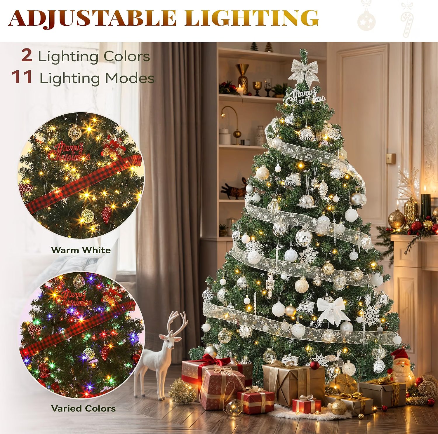 YITAHOME 6ft Pre-Lit Artificial Spruce Christmas Tree with Remote Control thumbnail 6