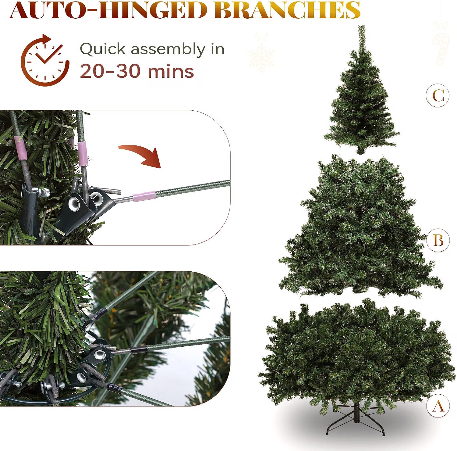YITAHOME 6ft Pre-Lit Artificial Spruce Christmas Tree with Remote Control thumbnail 4