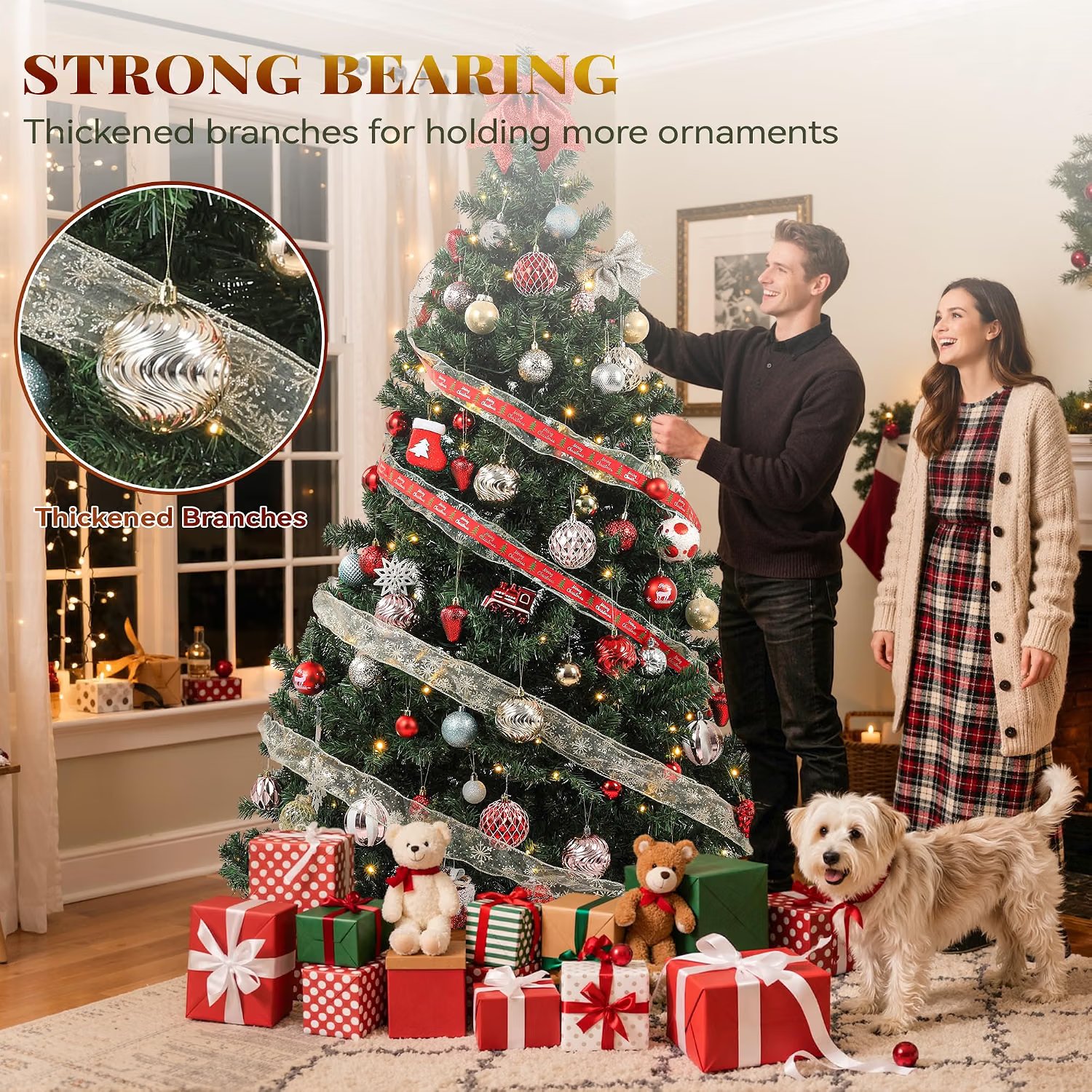YITAHOME 6ft Pre-Lit Artificial Spruce Christmas Tree with Remote Control thumbnail 7