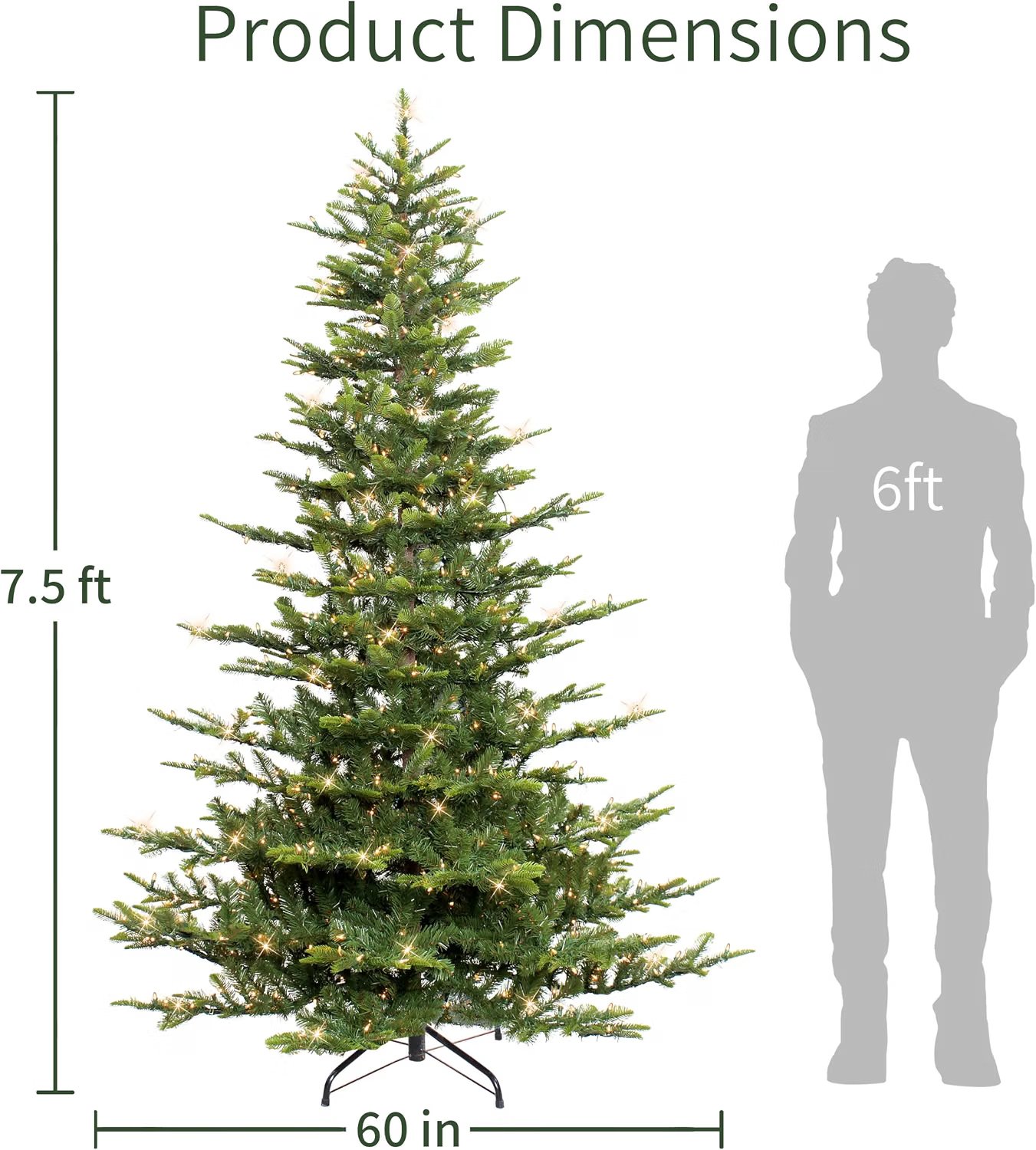 Puleo International 7.5ft Pre-Lit Aspen Fir Artificial Christmas Tree thumbnail 7