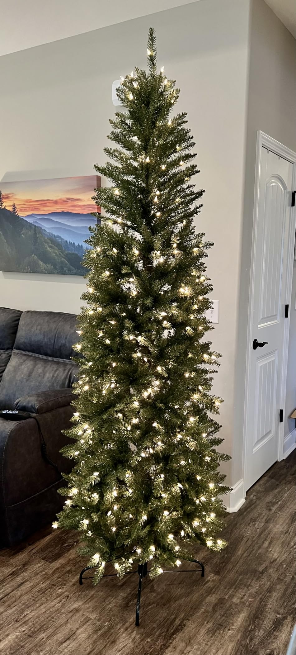 Puleo International 7.5ft Pre-Lit Fraser Fir Pencil Christmas Tree thumbnail 6