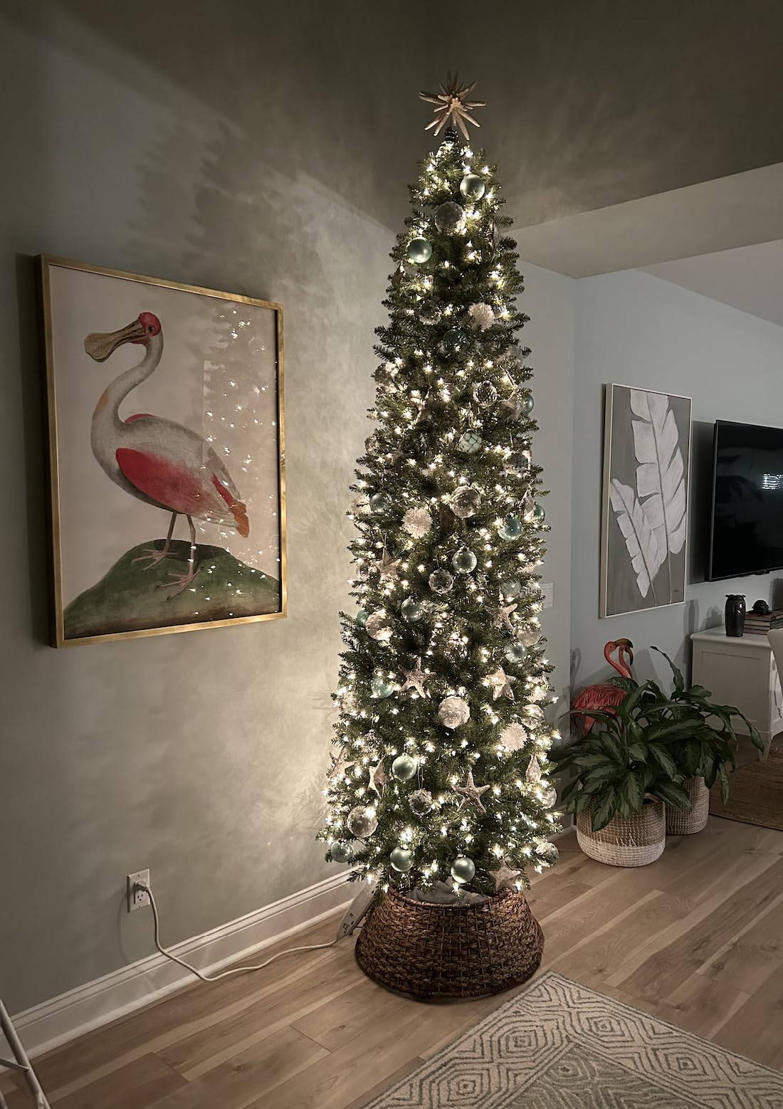 Puleo International 7.5ft Pre-Lit Fraser Fir Pencil Christmas Tree thumbnail 3