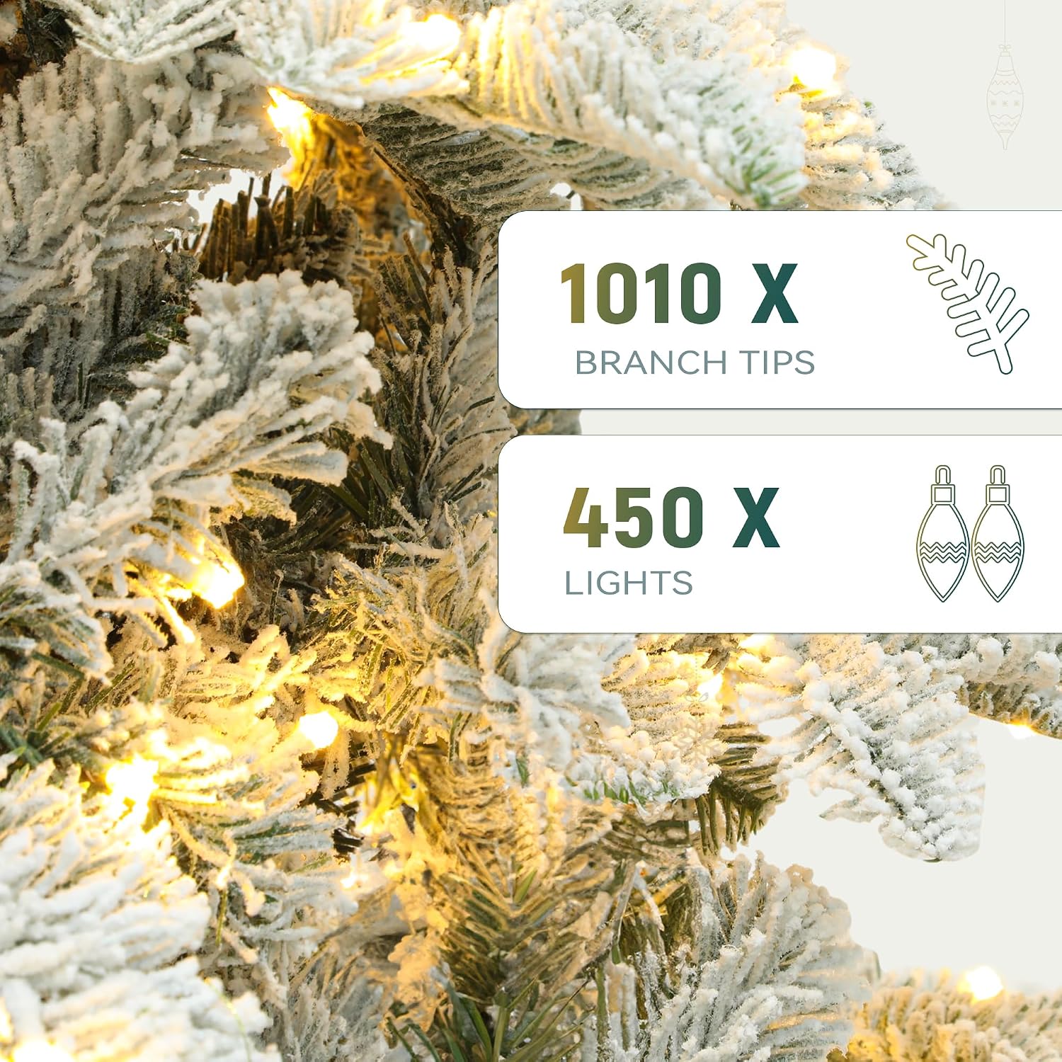 YITAHOME 7.5ft Prelit Natural Layered Flocked Christmas Tree with Remote thumbnail 6