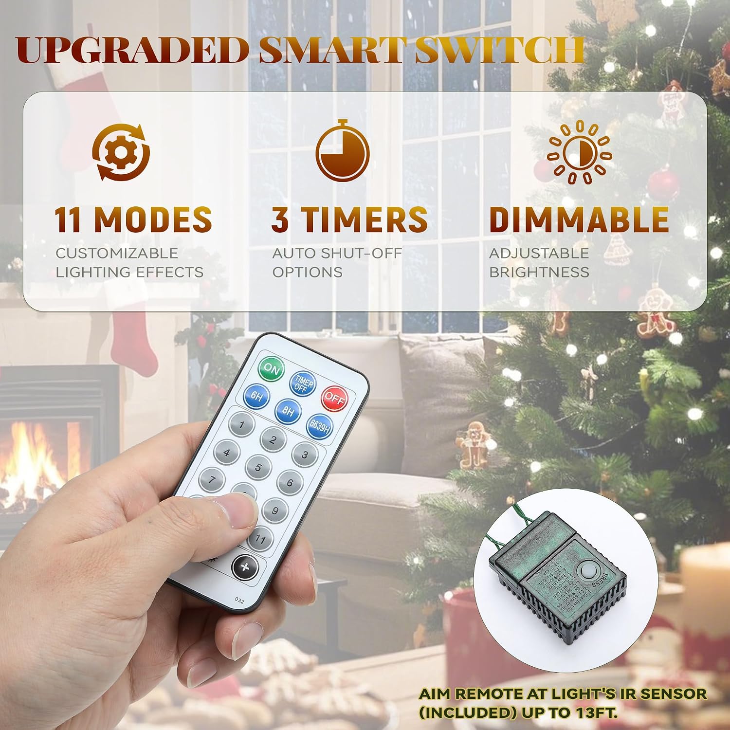 YITAHOME 7.5ft Prelit Natural Layered Flocked Christmas Tree with Remote thumbnail 3
